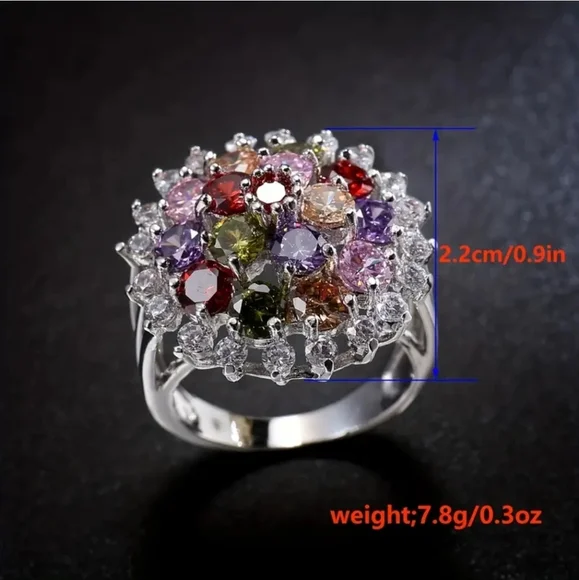 Gorgeous Multi Colored Cocktail Ring - Picture 4 of 6